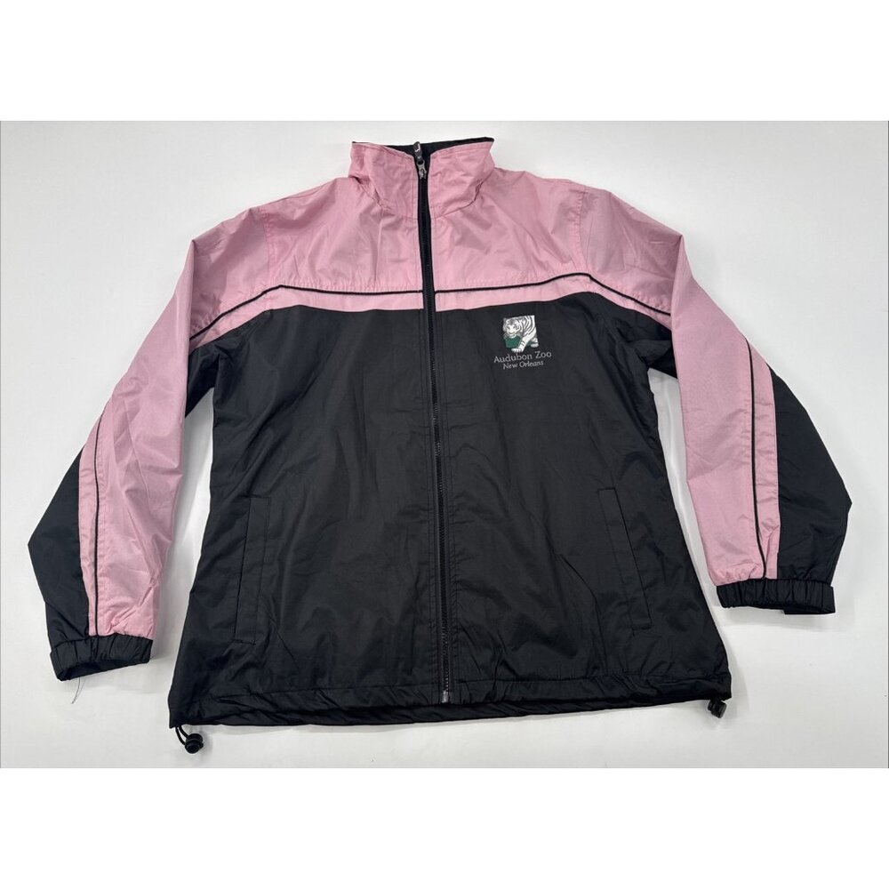 Audubon Zoo New Orleans Windbreaker Jacket Womens XL Mesh Lined Embroidered Zip